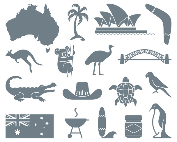australische Ikonen. Vektorillustration - Vektor, Bild