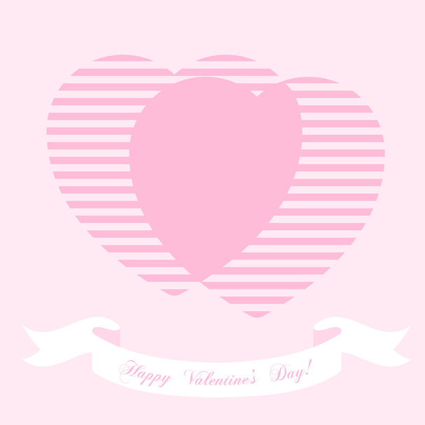 Banner para carteles de diseño o invitaciones en el Día de San Valentín con dos corazones símbolo más lindo y título. Ilustración vectorial
. - Vector, imagen