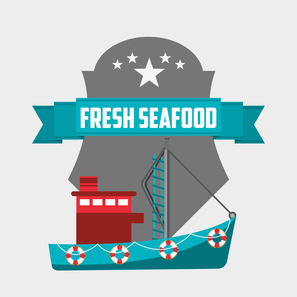 tengeri élelmiszer-tervező - Vektor, kép