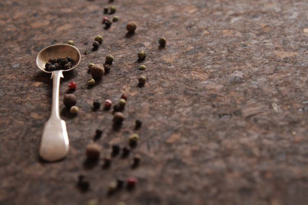 pepper mixture. seasoning for any dish, on a spoon - 写真・画像