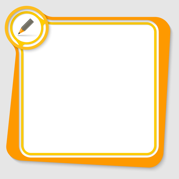 Yellow text box for your text with pencil - Vetor, Imagem