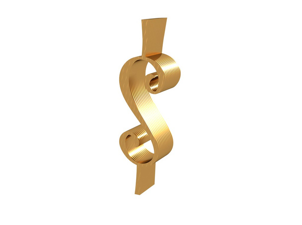 Shiny gold dollar sign 3d - Photo, Image