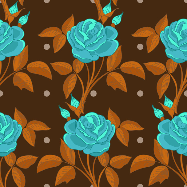 Seamless pattern with roses - Διάνυσμα, εικόνα