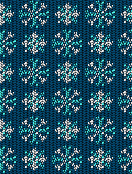 Knitted bright seamless winter holiday pattern with stylized nordic sweater ornament. Clothing design. Vector illustration. - Vector, afbeelding