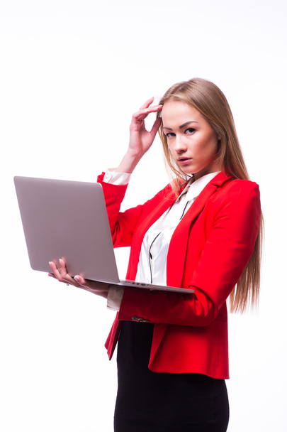 Деловая женщина использовать ноутбук
 - Фото, изображение