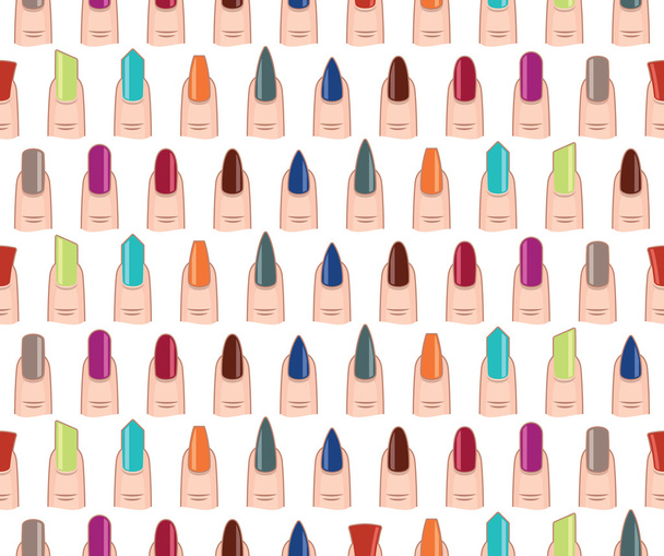 Different nails shape seamless  pattern - Vector, Image