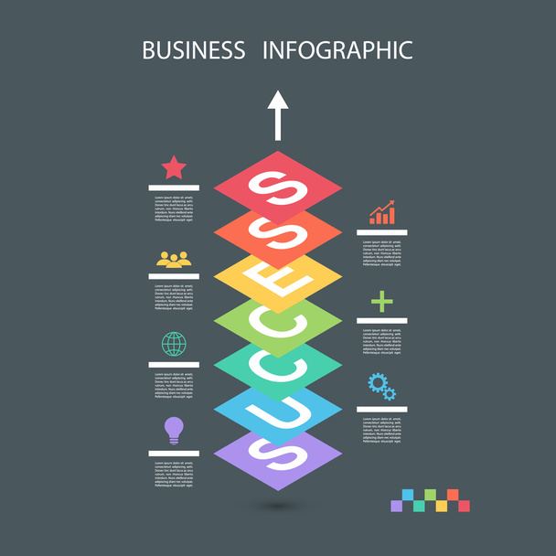 Business infographic. Success. Isometric design infographic concept. - Вектор, зображення