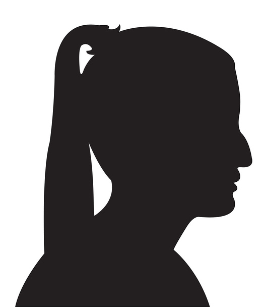 Вектор силуэта головы женщины - Вектор,изображение