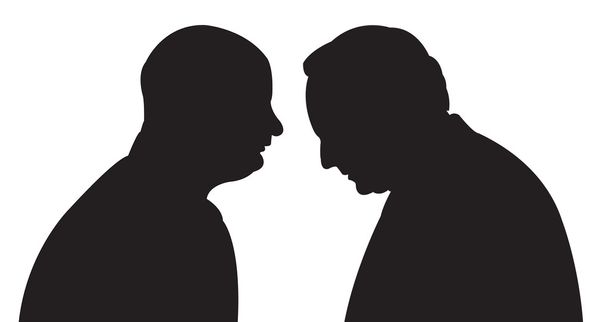 two man talking - Wektor, obraz