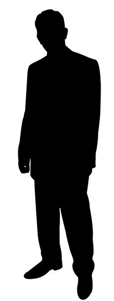 standing man black color silhouette vector - Vector, Image