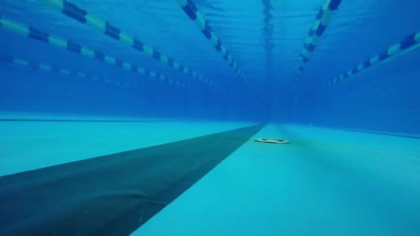 Υποβρύχιος διάδρομος μπλε νερό στην πισίνα - Πλάνα, βίντεο