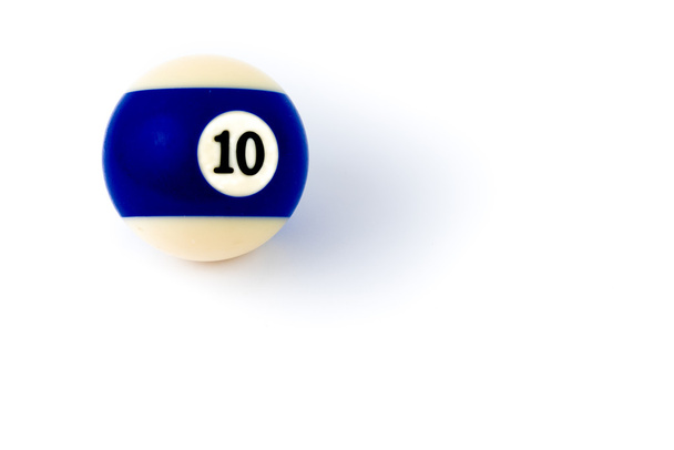 Billar bola diez aislado sobre un fondo blanco
 - Foto, imagen