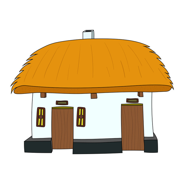 Векторный дом с оттаявшей крышей
 - Вектор,изображение