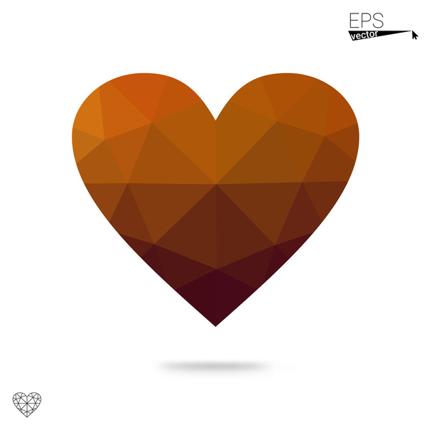 Orange heart isolated on white background.  - Vecteur, image