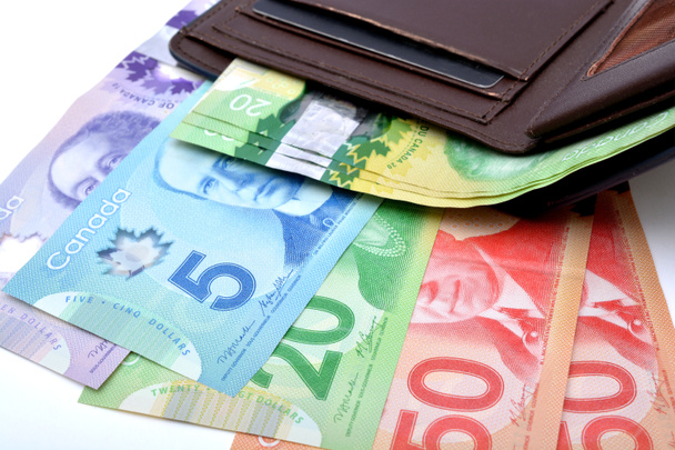 Kanadische Banknoten mit durchsichtigem Sparkonzept - Foto, Bild