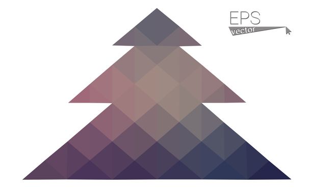 Azul escuro, rosa baixo estilo poli árvore de natal vetor ilustração consistindo de triângulos. Abstrato triangular origami poligonal ou design de cristal de celebração de Ano Novo. Isolado em fundo branco
 - Vetor, Imagem