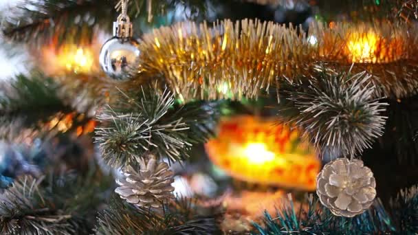 Karácsonyi és szilveszteri dekoráció. Absztrakt elmosódott háttér Bokeh Holiday. - Felvétel, videó