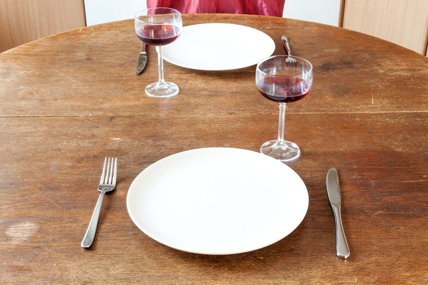 Cena romántica para dos en la antigua cocina vintage
. - Foto, Imagen