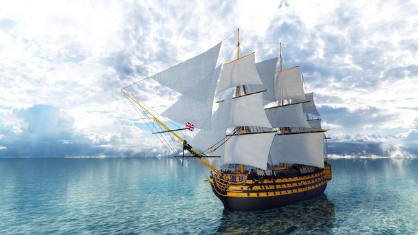 Rendering 3D CG della barca a vela
 - Foto, immagini