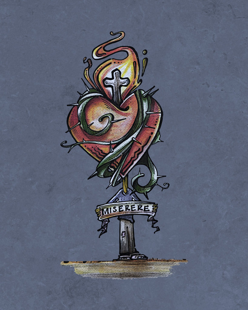 Miserere Heart illustration - Photo, Image