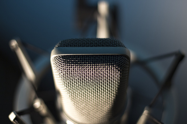 Studio wokalne głosu mikrofonu nagranie audio - Zdjęcie, obraz