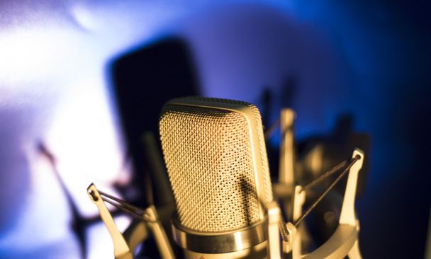 Ακουστική καταγραφή στούντιο φωνητικό μικρόφωνο φωνή - Φωτογραφία, εικόνα