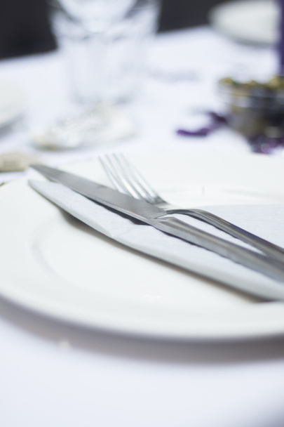 Cutlery on wedding party table - Photo, Image