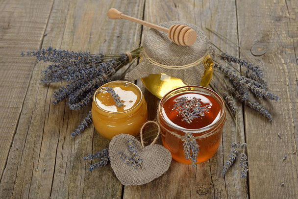 Natural honey with lavender - Фото, зображення