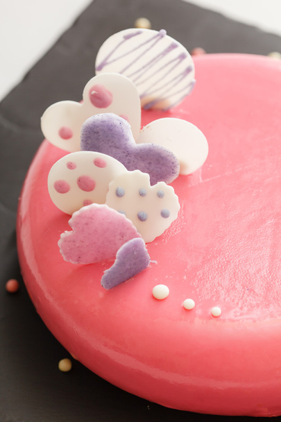 pink cake with hearts - Photo, image