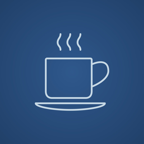 Cup of hot drink line icon. - Vector, imagen