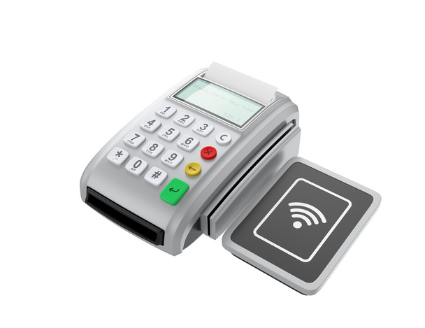 POS device with touch less pad for nfc system - Photo, Image