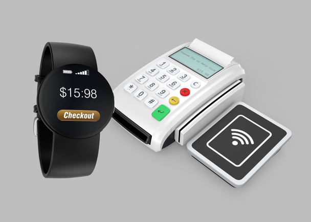 Utilizzando smart watch per elaborare il pagamento
. - Foto, immagini