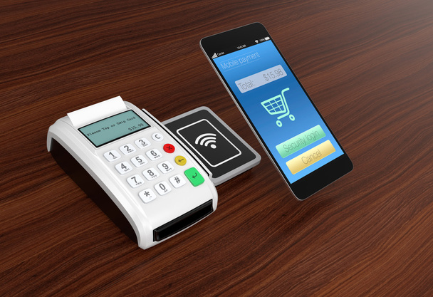Using smart phone to process payment. - Photo, Image