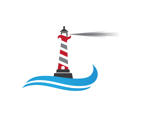 farol símbolo logotipo praia
 - Vetor, Imagem