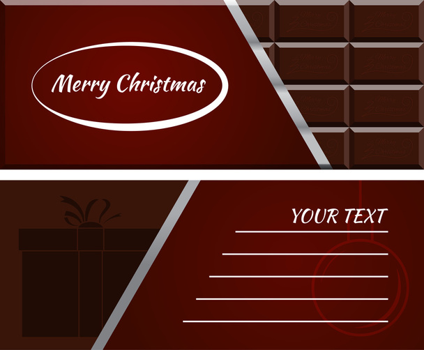 Neşeli Noel çikolata kartı - Vektör, Görsel