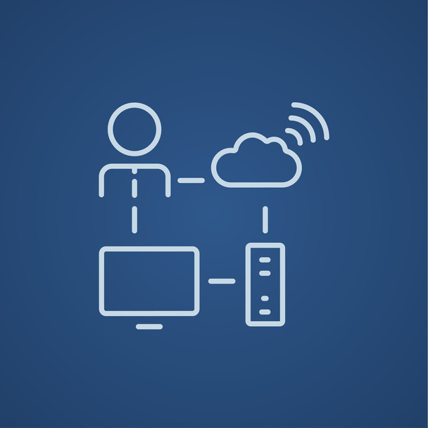 Cloud computing line icon. - Vecteur, image