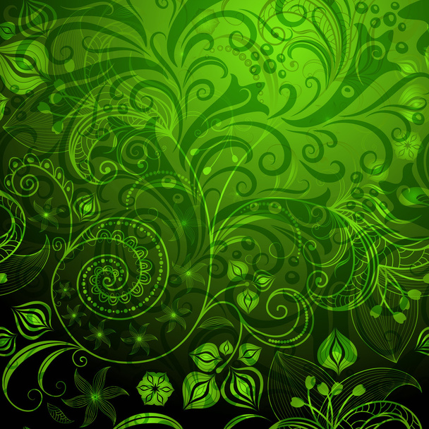 Green floral pattern - Vector, Image