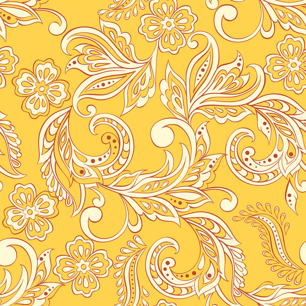 Λουλουδάτο μοτίβο στην ινδική στυλ - Διάνυσμα, εικόνα