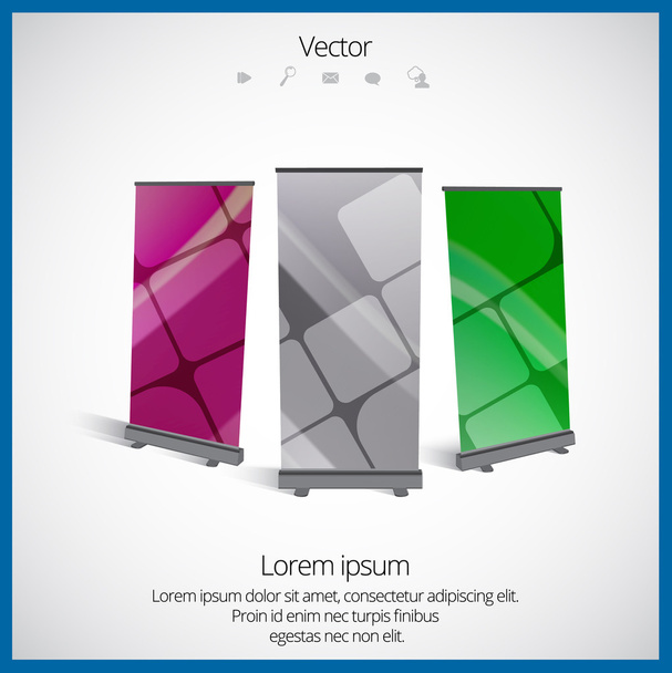 ruede para arriba la bandera de la exhibición - Vector, Imagen