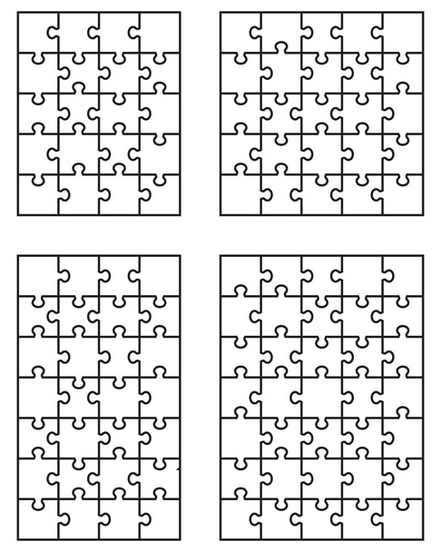 four puzzles  vector - Vector, Image