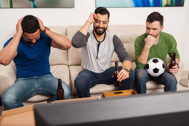 friends watching a soccer game - Фото, зображення