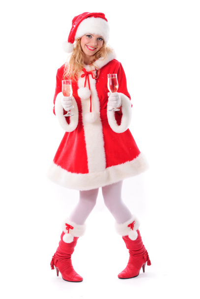 cheerful santa girl - Photo, Image