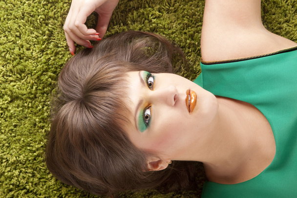 Girl in green dress - Foto, Imagem