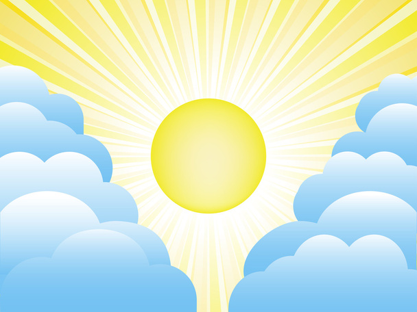 Sun and clouds - Vector, Image