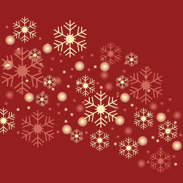 tło czerwone płatki śniegu - Wektor, obraz