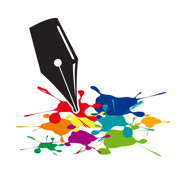 Colored splashes in abstract shape - Vector, Image