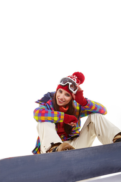 žena v šatech snowboardista - Fotografie, Obrázek