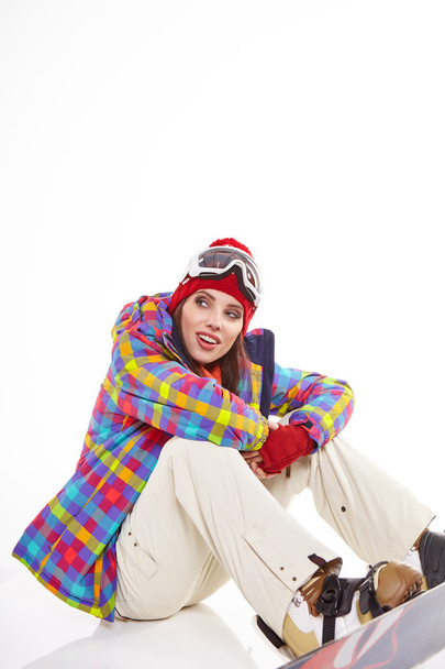 жінка в костюмі сноубордиста
 - Фото, зображення