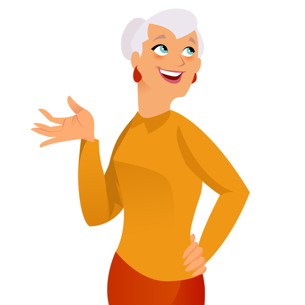 Happy smiling grandmother - Vector, Image