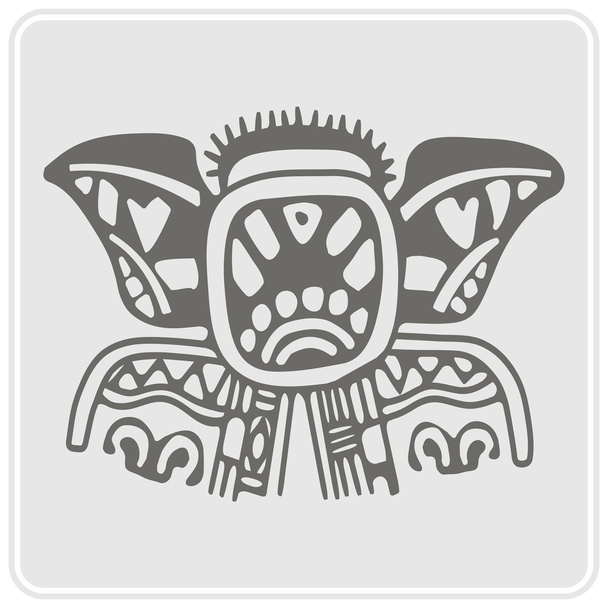 монохромная икона с искусством американских индейцев и этническими орнаментами
 - Вектор,изображение
